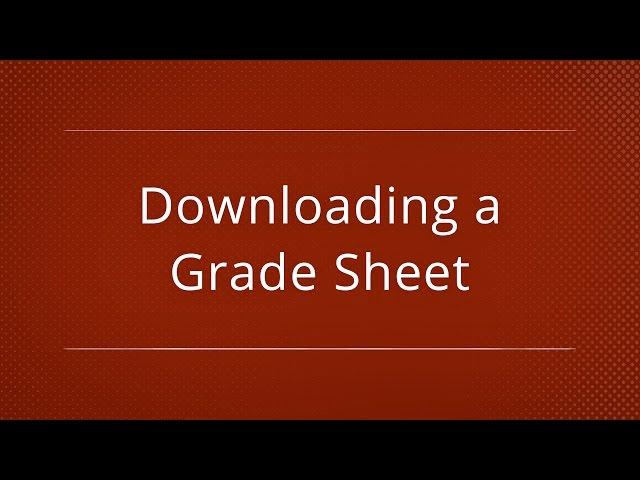 Moodle 3.1 - Downloading a Grade Sheet [Faculty]