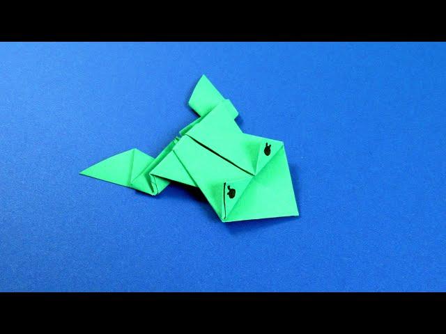 How to make a jumping paper frog. Origami frog.