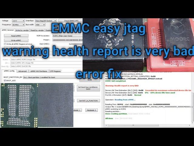 easy jtag warning health report is very bad emmc error fix