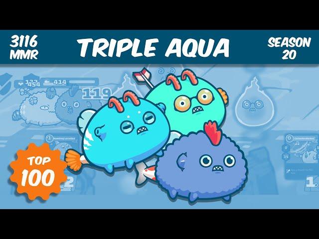 Triple Aqua | Rank 41 | 3116 MMR | Top 100 Arena Gameplay By Aremzy | Axie Inifinity Season 20