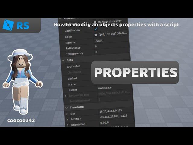 How to modify an objects properties with a script | Roblox Studio