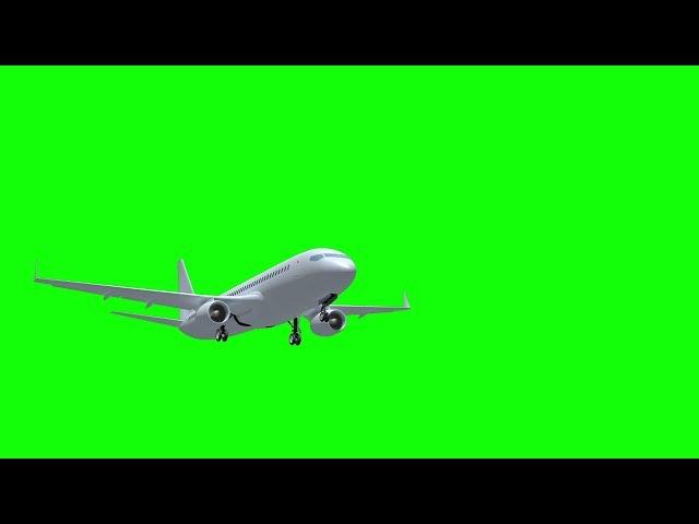 Airplane flying green screen effect video