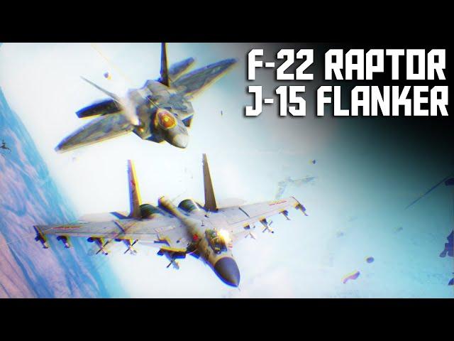 F-22 Raptor Vs J-15 Flanker-X Dogfight | Digital Combat Simulator | DCS |