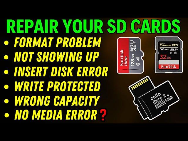 SD Card Format Problem || Memory Card Not Formatting || How To Fix Sd Card Not Showing On Pc