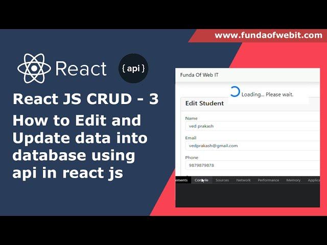 React JS CRUD - How to edit & update data in react js using laravel api | edit update data with api