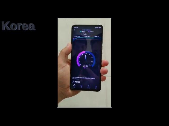 USA VS China VS Korea 5G Internet speed test