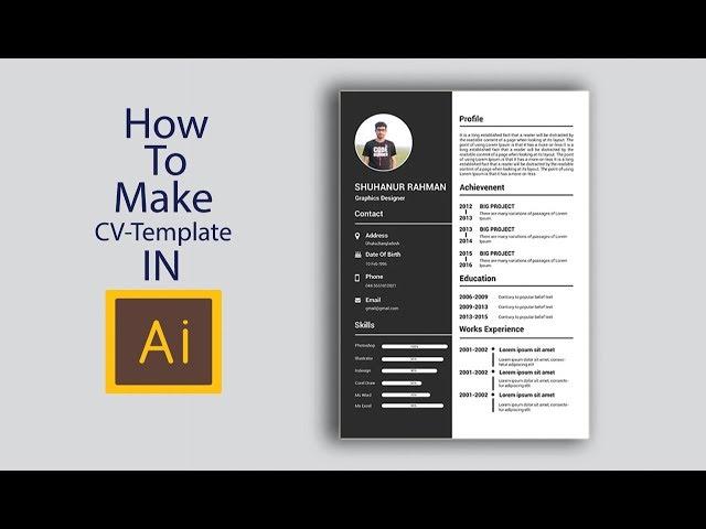 How to Create a Creative CV/Resume Template  Design in Adobe Illustrator CC Tutorial