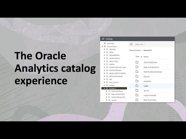 The Oracle Analytics catalog experience