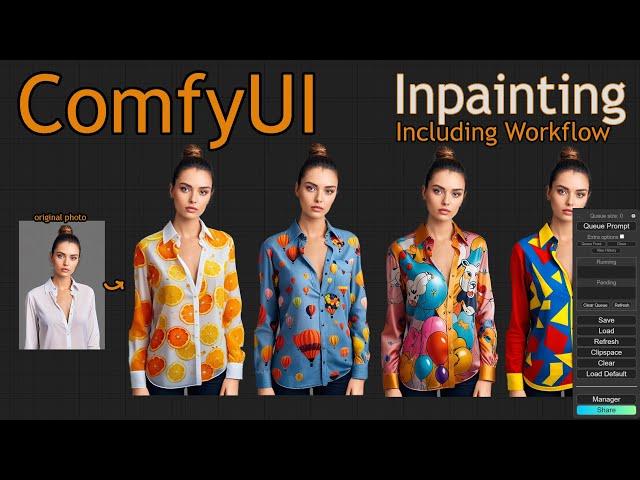 ComfyUI Inpainting workflow #comfyui #controlnet  #ipadapter  #workflow