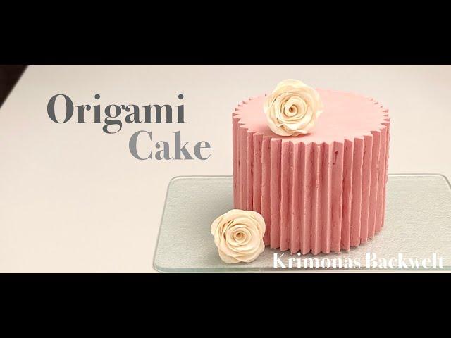 ORIGAMI CAKE with BUTTERCREAM Technique / Torten - Technik mit Buttercreme  / Krimonas Backwelt