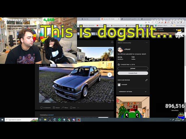 Mizkif and Emiru shits on a viewers BMW e30