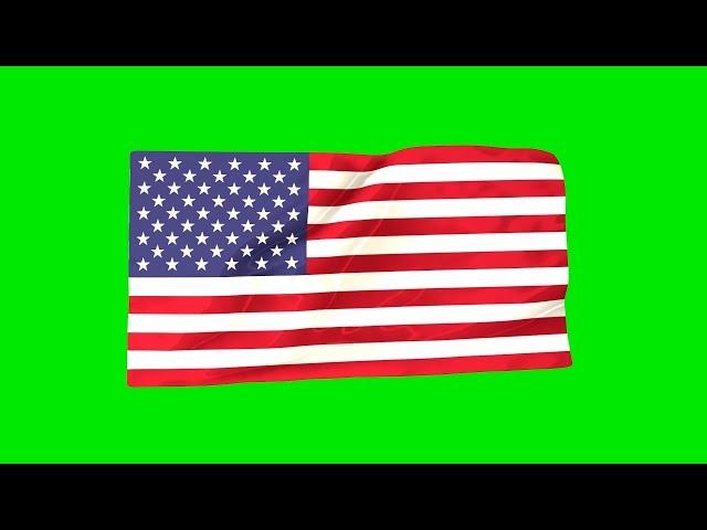 Green Screen USA flag waving FREE download America stock footage