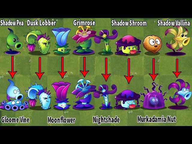 PvZ 2 Discovery - All Plants Normal Shadow Vs Dark Shadow