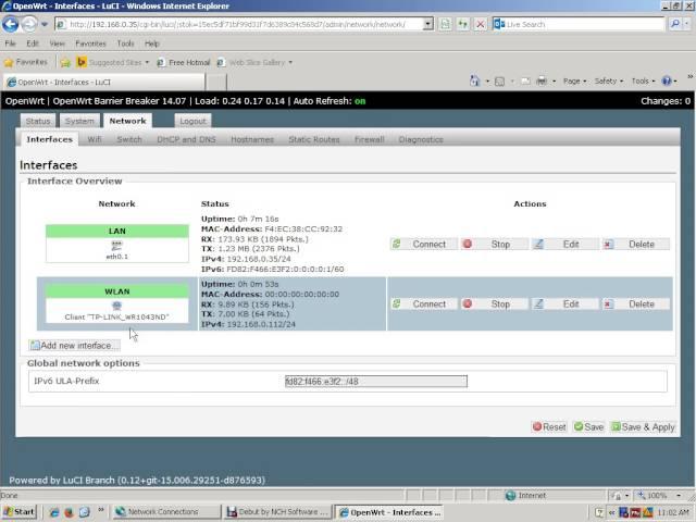 CONFIGURE OPENWRT TO WIRELESS CLIENT BRIDGE,  BARRIER BREAKER 14.07