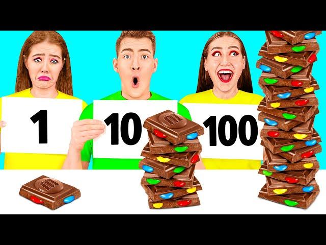 100 Mat Lager Utmaning | Roliga situationer PaRaRa Challenge