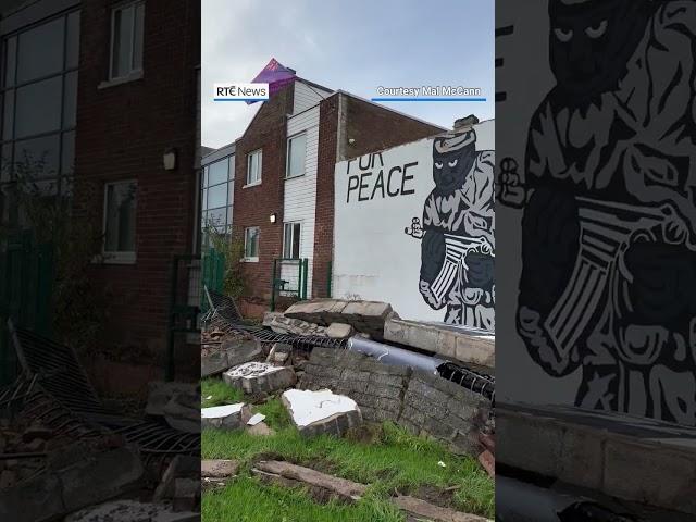 Well-known Belfast mural in Northern Ireland destroyed by Storm Darragh