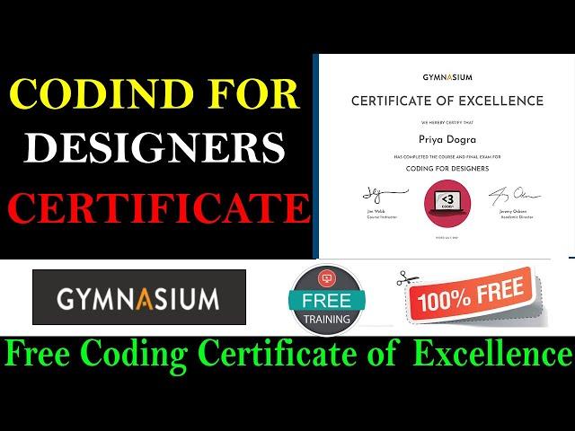 CODING FOR DESIGNERS Free Online Course With Certificate – Gymnasium Certificate