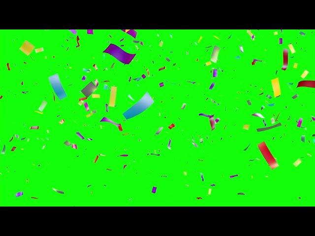 4K Green Screen Confetti Animation  | Confetti Chroma key free copyright