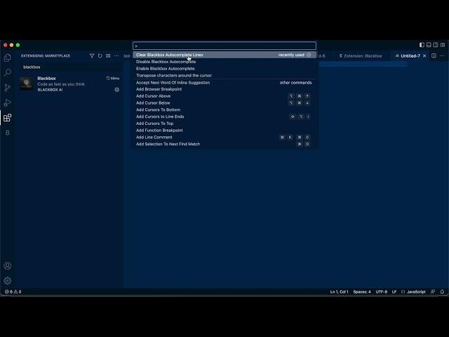 Guide to enable the Blackbox Code Autocomplete on VS Code