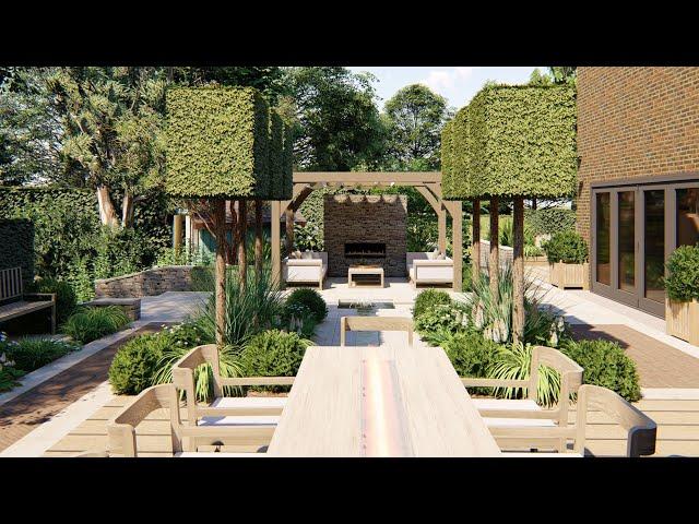 Sophisticated Courtyard Garden Design Visualisation