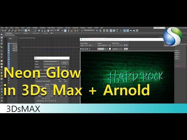 Neon Glow in 3Ds Max with Arnold Render | How to create Glow in 3Ds Max |Emission Material in Arnold