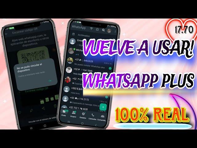 No Se Pudo Vincular El Dispositivo Solución ||Necesitas La Aplicación Oficial || WhatsApp Plus ||