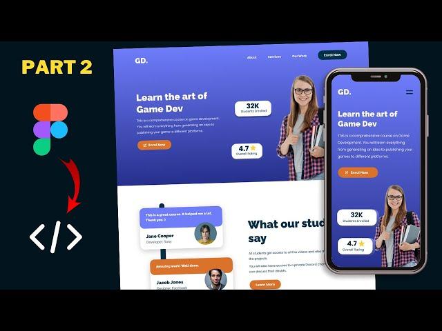 Figma To Real Website | Responsive Homepage | HTML, CSS & JavaScript | Part 2