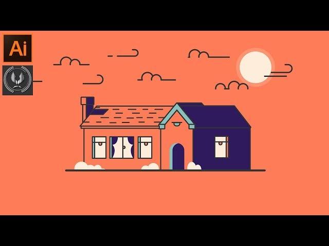 Adobe illustrator CC tutorial - How to Make a Flat  Background Design For Beginners