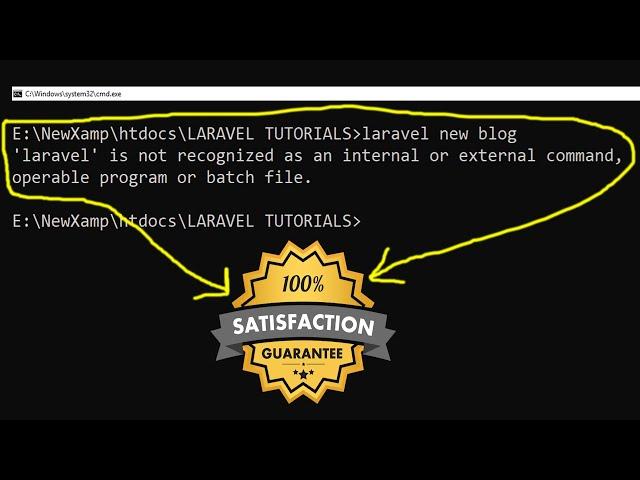 laravel is not recognized as an internal or external command operable program or batch file