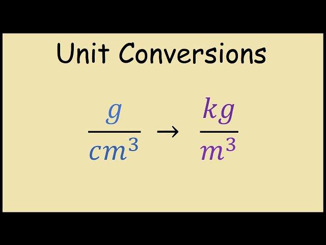 g/cm^3 to kg/m^3 (Unit Conversions)