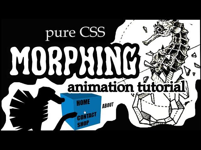 Pure CSS Morphing Animation With Clip Path & 3D Cube Menu With Perspective & Preserve 3D Properties