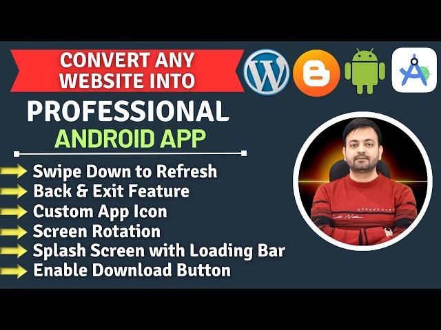 How to Convert any Website into Professional Android App Free Using Android Studio with Source Code