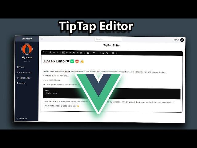 TipTap Editor in Vue JS , Tailwindcss 2023