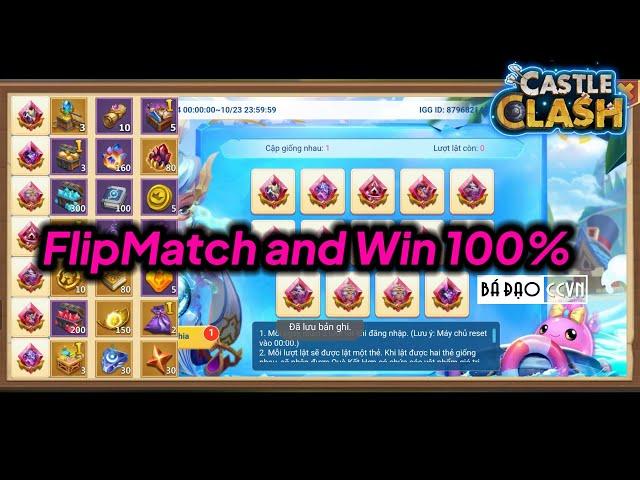 Castle Clash Flip Match and Win 100% Oct 2024 - Full Event Lật Bài Chiến Thắng (Lễ Hội Ghép Đôi)