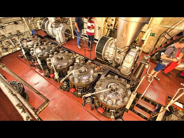 Ship Diesel Engine Start Up in 8K HDR | Giant MAN Motor on  MS Cap San Diego