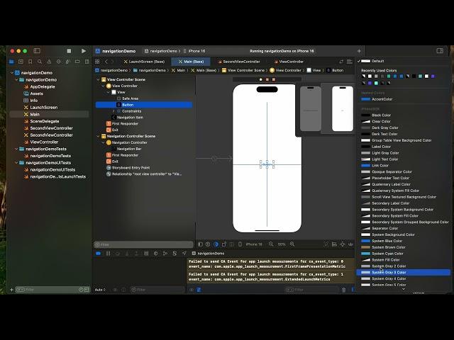 iOS Navigation Controller in xcode 16
