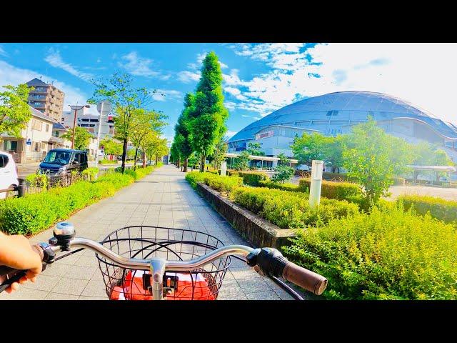 【4k】Japan Cycling Tour  Empty Streets Relaxing Morning Bike Ride To Nagoya Dome