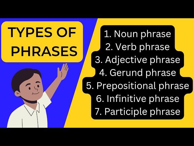 Types of Phrases | Seven Types | Easy learning with examples | Syntax