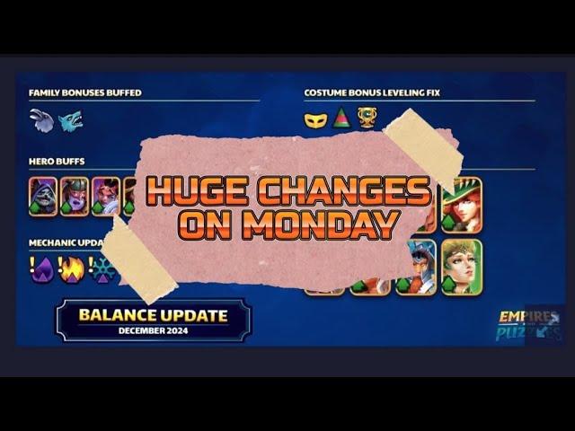 Empires and Puzzles Balance Changes Update - DECEMBER 2024 - Zmiany Balansu Postaci