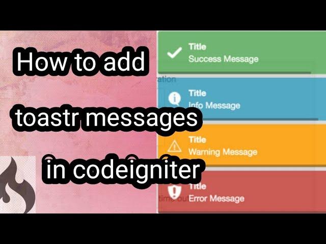 How to set toastr alert message in codeigniter