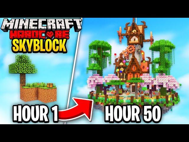 I Survived 50 Hours In SKYBLOCK In Minecraft Hardcore!