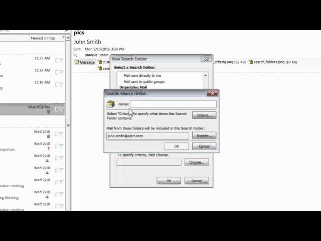 Using Search Folders in Outlook