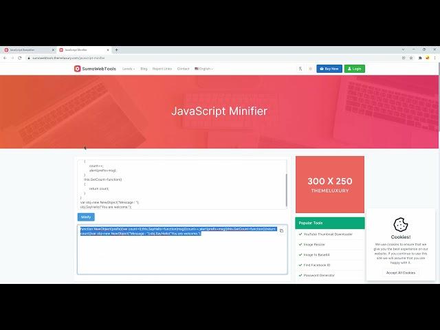 JavaScript Beautifier | SumoWebTools