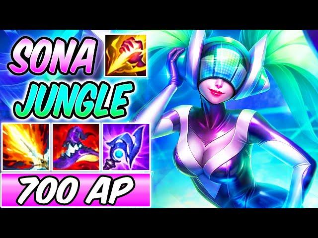 S+ SONA JUNGLE 700 AP *ONE-SHOT* DARK HARVEST CLEAN PLAYS | New Build & Runes | League of Legends