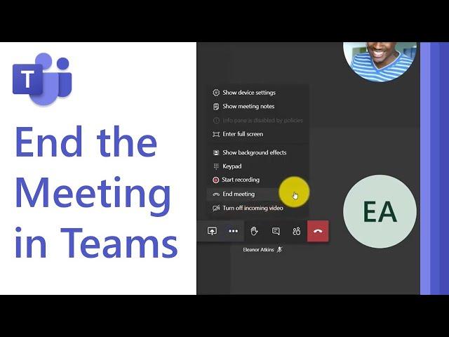 Using the End Meeting feature in Microsoft Teams