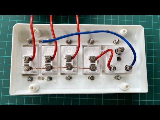 Wiring of  Most commonly used switch board | 4Switches + 1Socket wiring |