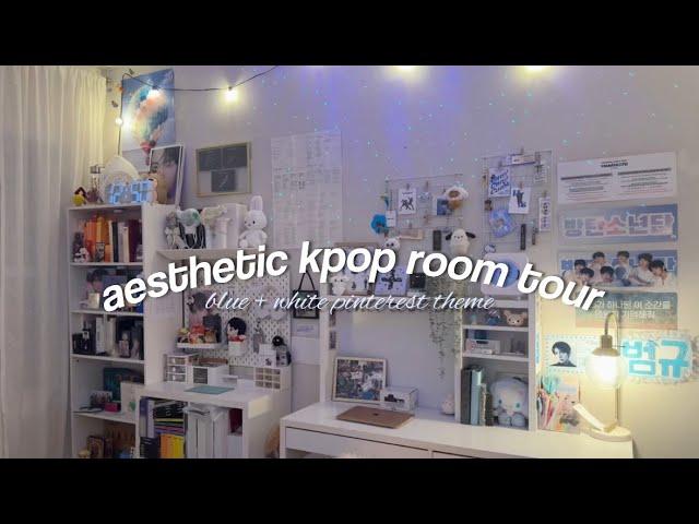 aesthetic kpop room tour 🩵 | Pinterest room | enhypen | blue + white theme