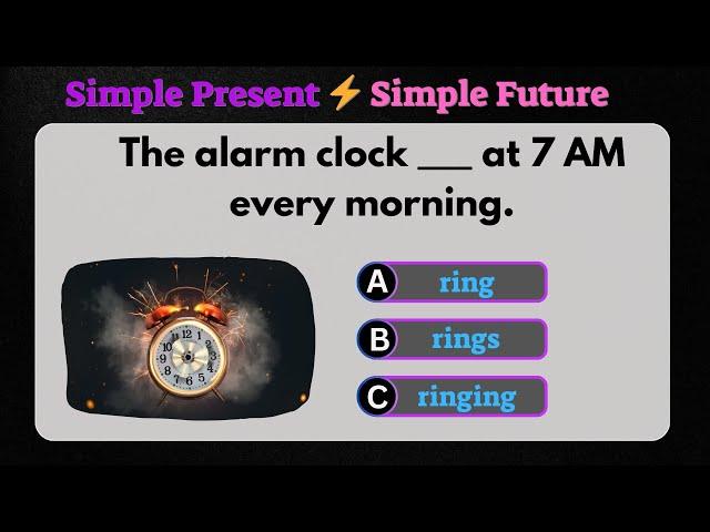 Simple Present or Simple Future ️Mixed English Grammar Quiz