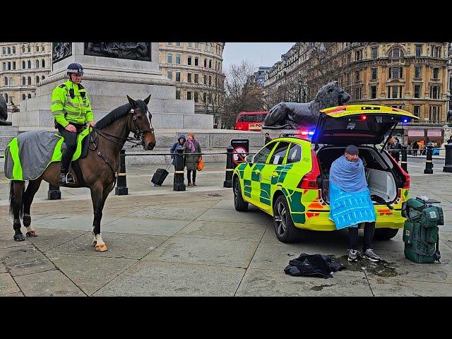 Idiot ARRESTED by Mounted Police on Boxing Day Before We Even Get to Horse Guards!