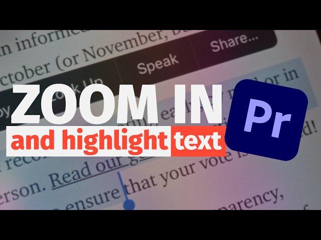 Highlight and Zoom In Text in Premiere Pro | Text Effects for Videos | Premiere Pro Tutorial